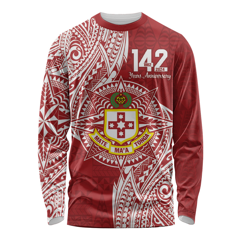 Personalised Kolisi Tonga Atele 142nd Anniversary Long Sleeve Shirt Special Kupesi Pattern