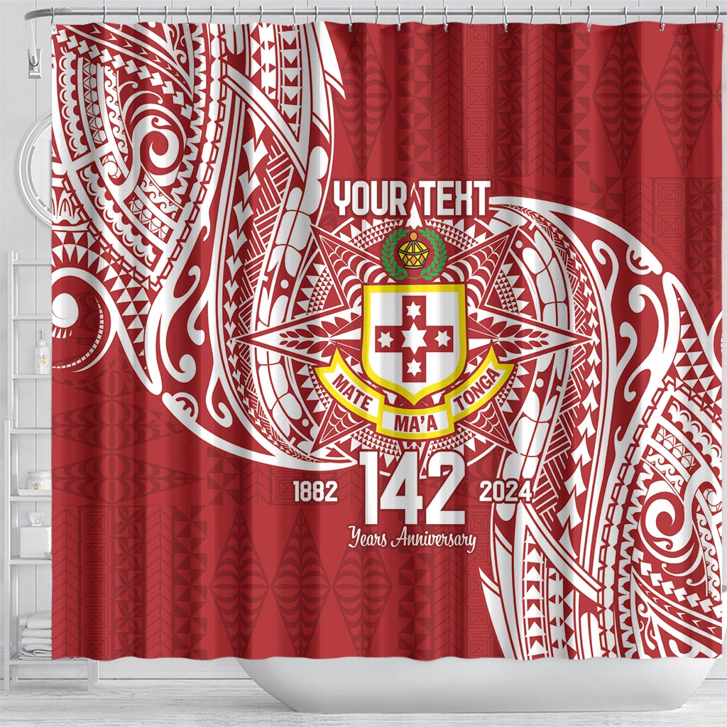Personalised Kolisi Tonga Atele 142nd Anniversary Shower Curtain Special Kupesi Pattern