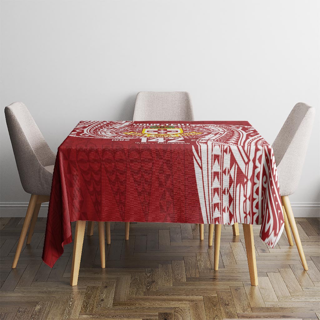 Personalised Kolisi Tonga Atele 142nd Anniversary Tablecloth Special Kupesi Pattern