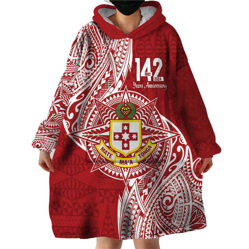 Personalised Kolisi Tonga Atele 142nd Anniversary Wearable Blanket Hoodie Special Kupesi Pattern LT9 - Polynesian Pride