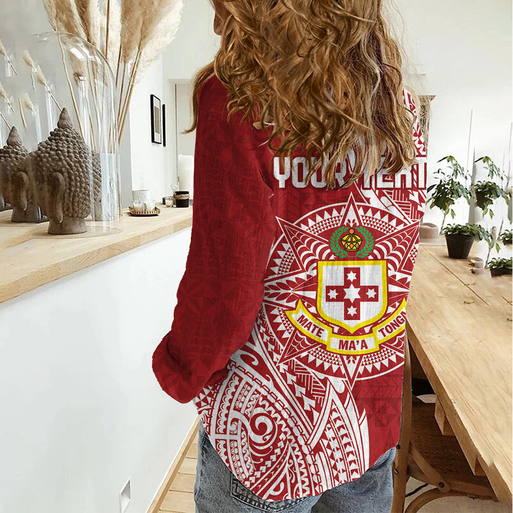Personalised Kolisi Tonga Atele 142nd Anniversary Women Casual Shirt Special Kupesi Pattern