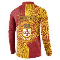 Personalised Kolisi Tonga Atele Button Sweatshirt Since 1882 Simple Ngatu Pattern