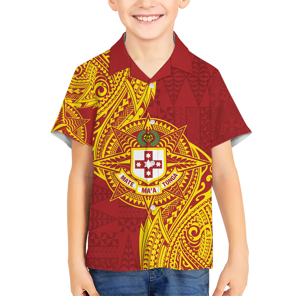 Personalised Kolisi Tonga Atele Kid Hawaiian Shirt Since 1882 Simple Ngatu Pattern