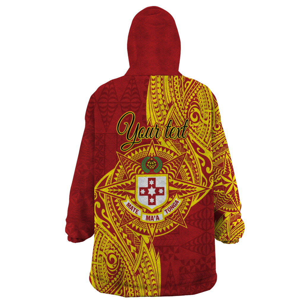 Personalised Kolisi Tonga Atele Wearable Blanket Hoodie Since 1882 Simple Ngatu Pattern LT9 - Polynesian Pride