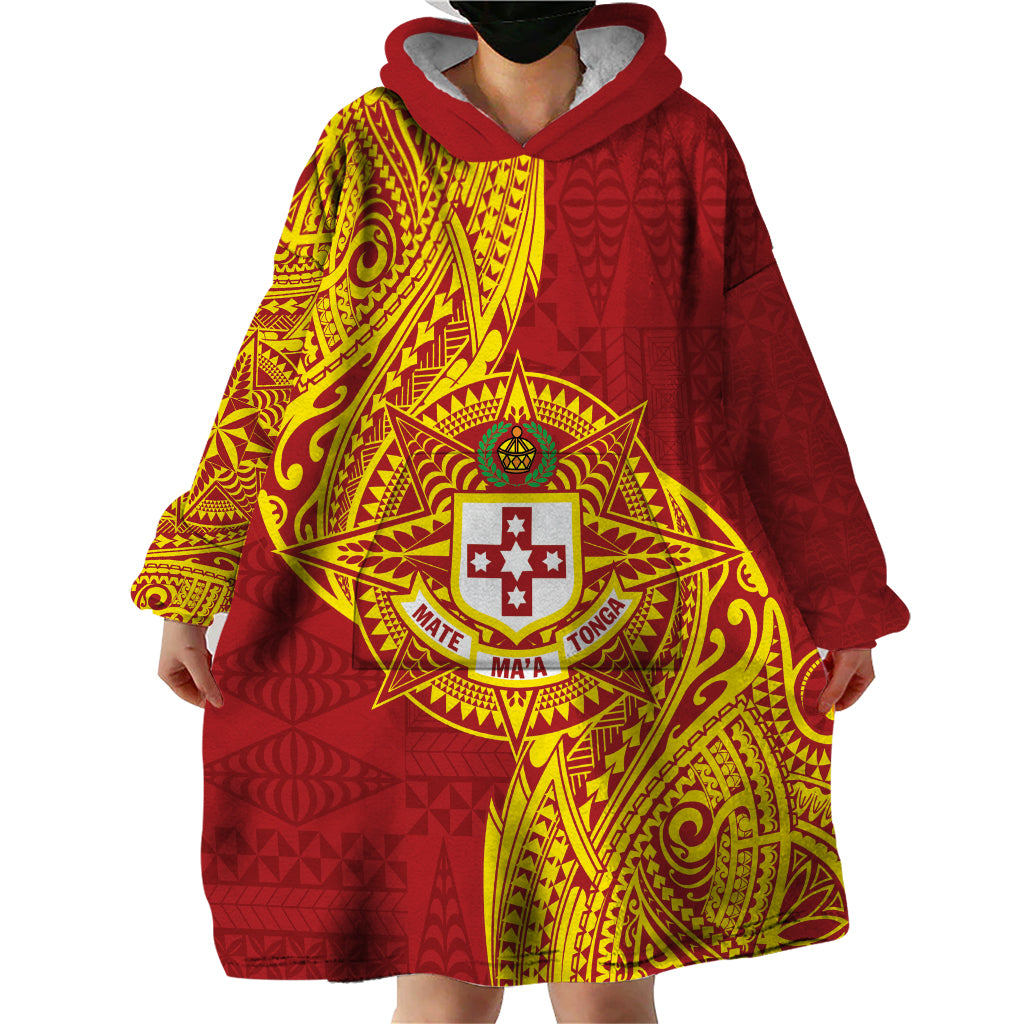 Personalised Kolisi Tonga Atele Wearable Blanket Hoodie Since 1882 Simple Ngatu Pattern LT9 - Polynesian Pride