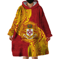 Personalised Kolisi Tonga Atele Wearable Blanket Hoodie Since 1882 Simple Ngatu Pattern LT9 - Polynesian Pride