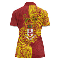 Personalised Kolisi Tonga Atele Women Polo Shirt Since 1882 Simple Ngatu Pattern