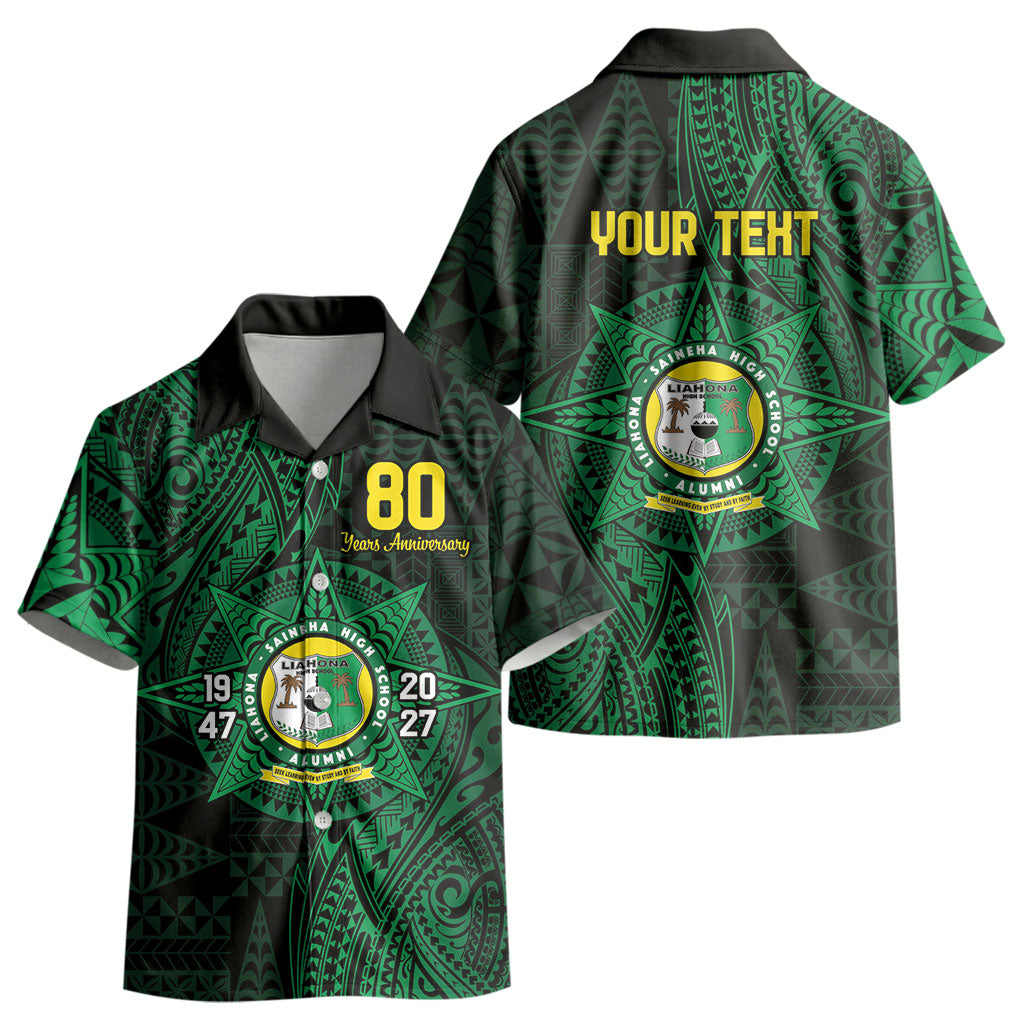 Personalised Tonga Liahona High School 80th Anniversary Kid Hawaiian Shirt Special Kupesi Pattern LT9 - Polynesian Pride