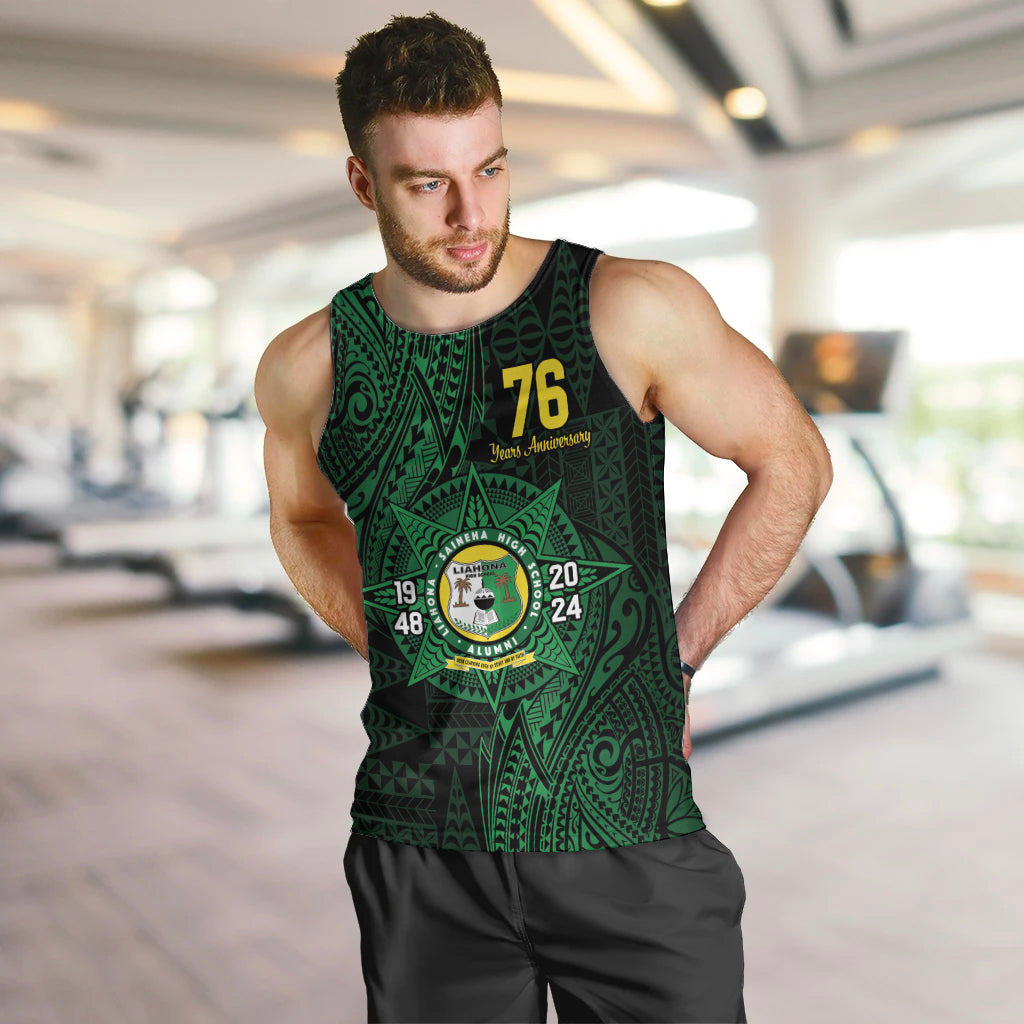 Personalised Tonga Liahona High School 76th Anniversary Men Tank Top Special Kupesi Pattern