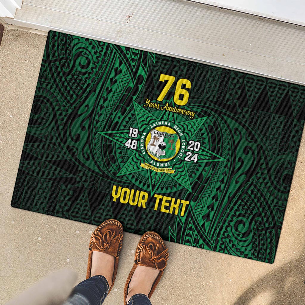 Personalised Tonga Liahona High School 76th Anniversary Rubber Doormat Special Kupesi Pattern