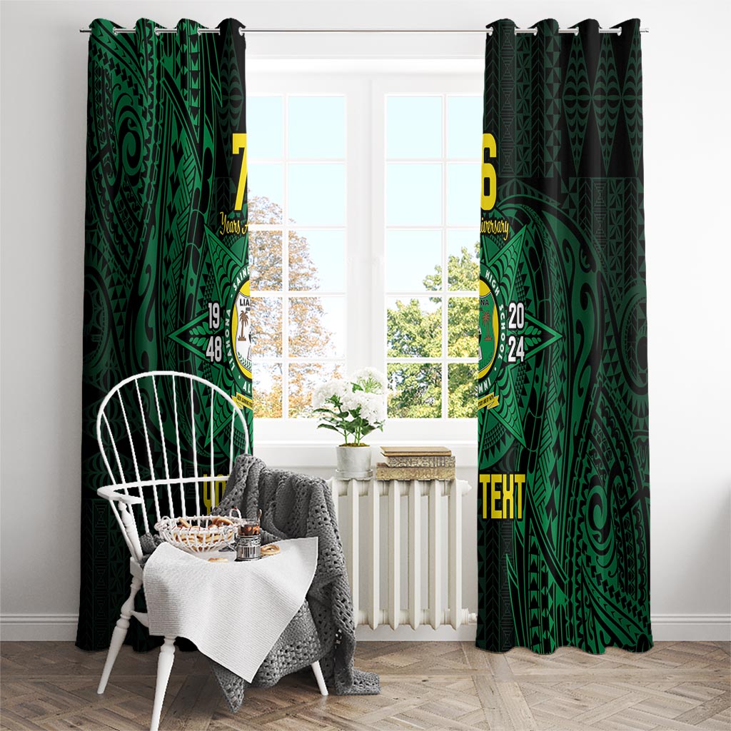Personalised Tonga Liahona High School 76th Anniversary Window Curtain Special Kupesi Pattern
