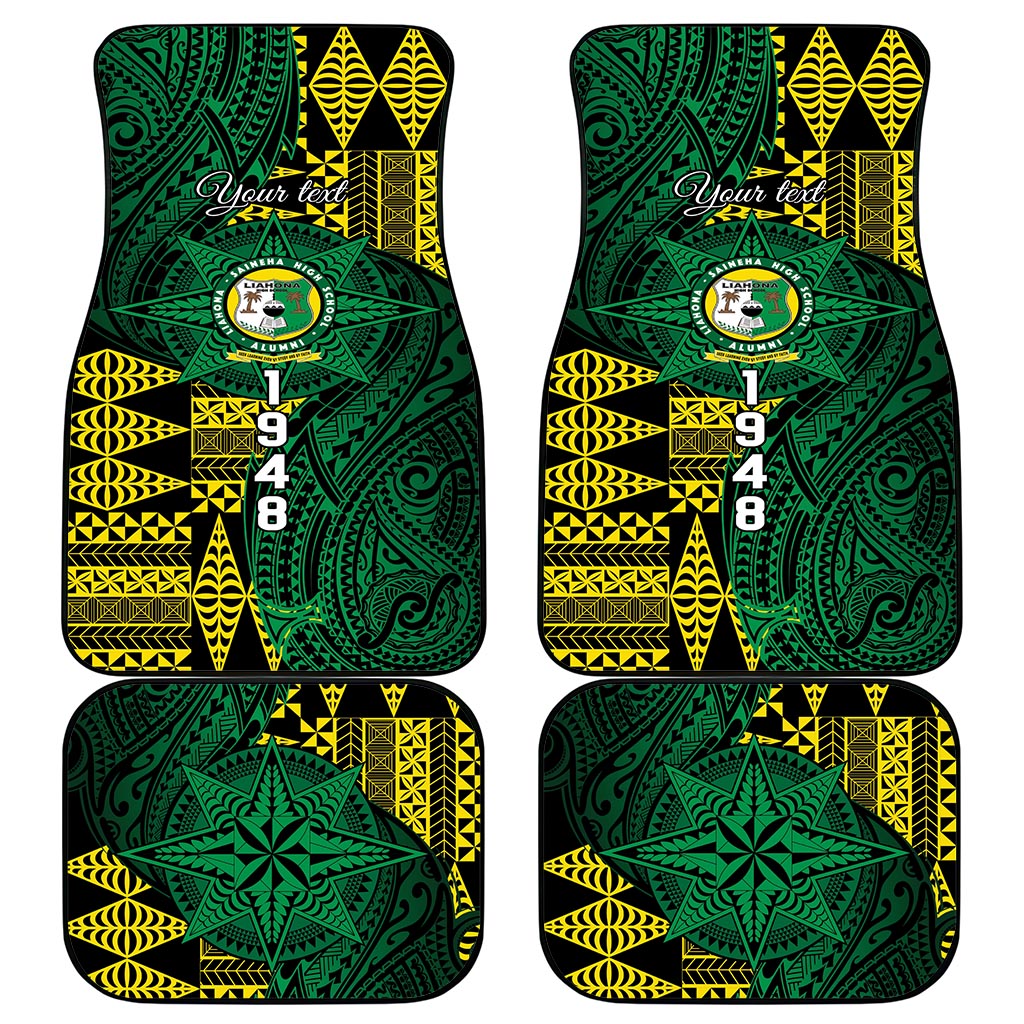 Personalised Tonga Liahona High School Car Mats Since 1948 Special Kupesi Pattern