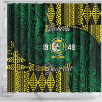 Personalised Tonga Liahona High School Shower Curtain Since 1948 Special Kupesi Pattern