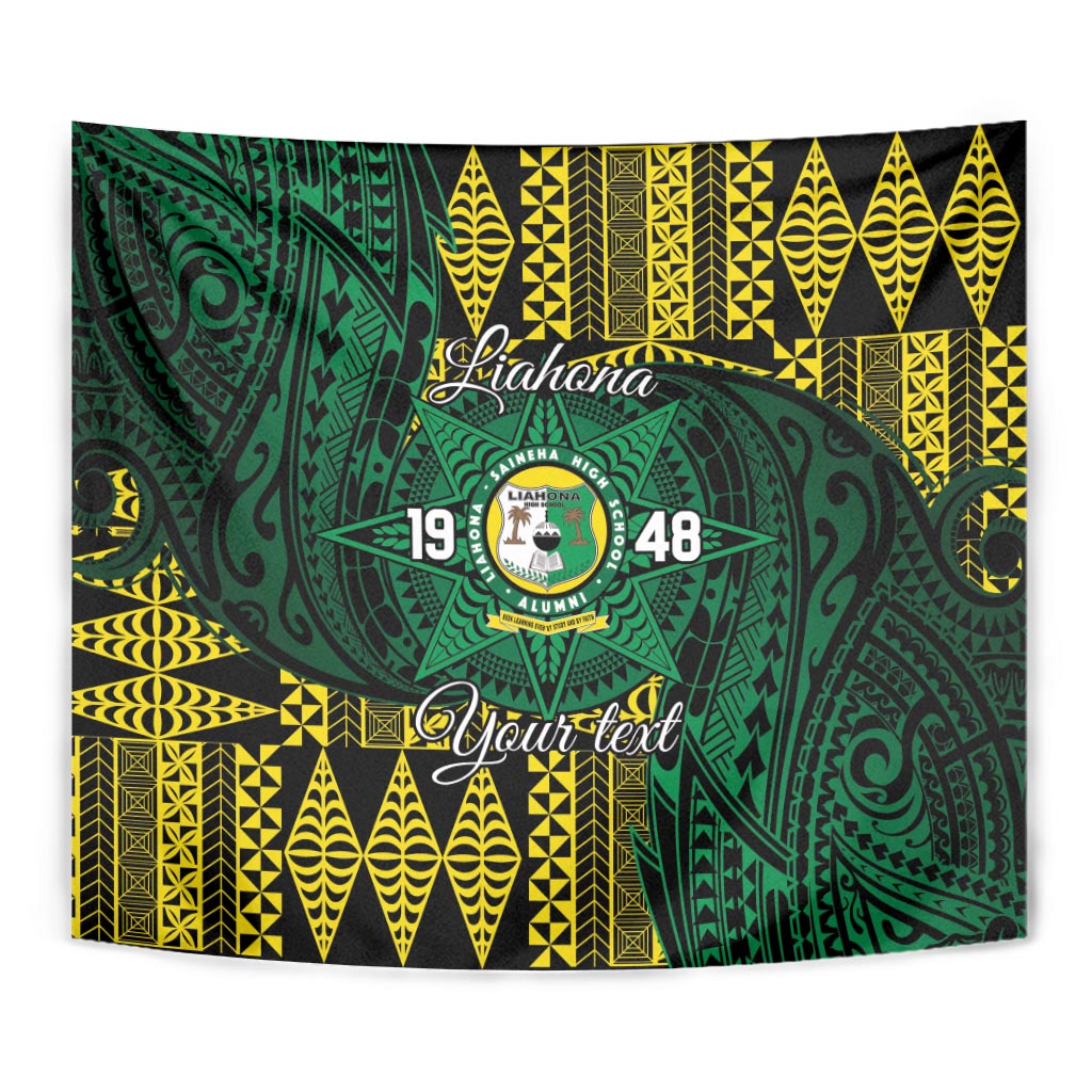 Personalised Tonga Liahona High School Tapestry Since 1948 Special Kupesi Pattern