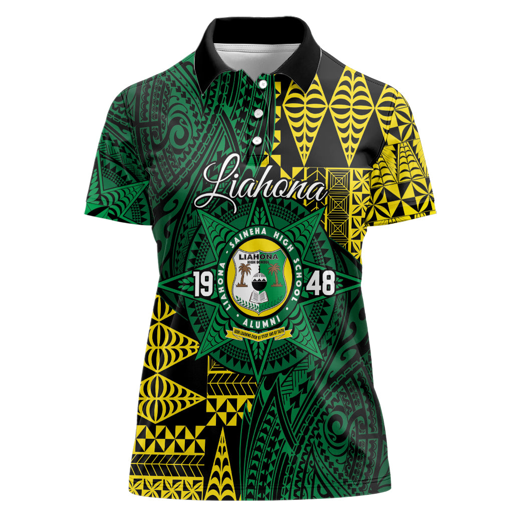 Personalised Tonga Liahona High School Women Polo Shirt Since 1948 Special Kupesi Pattern