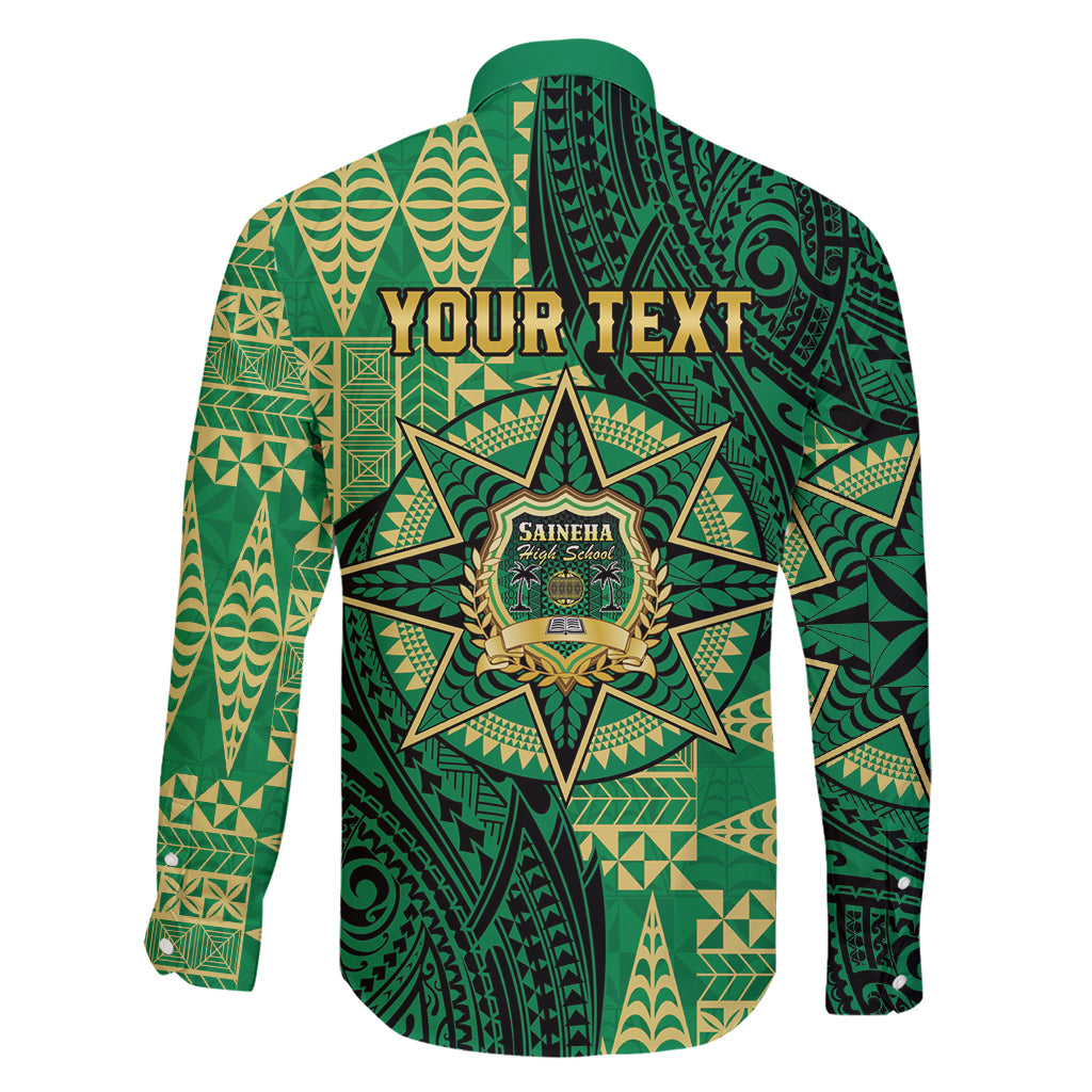 Personalised Tonga Saineha High School Family Matching Short Sleeve Bodycon Dress and Hawaiian Shirt Since 1978 Special Kupesi Pattern