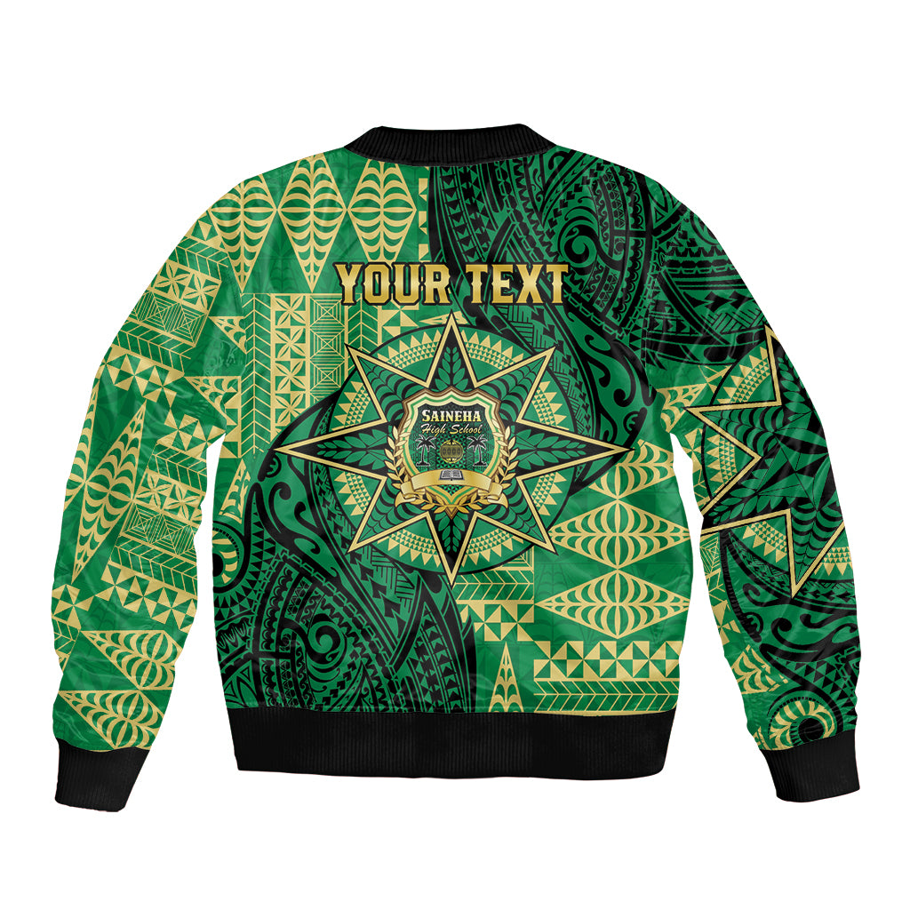 Personalised Tonga Saineha High School Sleeve Zip Bomber Jacket Since 1978 Special Kupesi Pattern