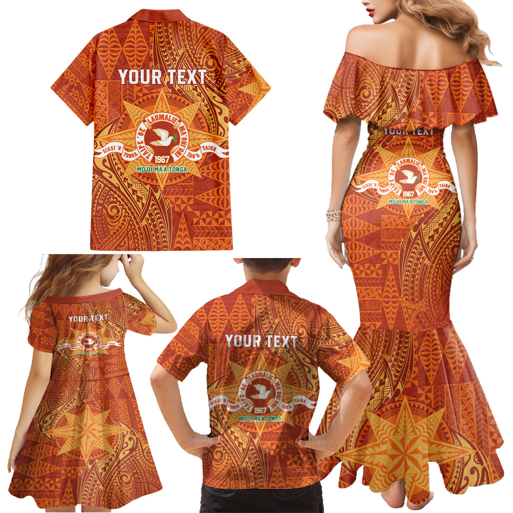Personalised Tonga Tailulu College Family Matching Mermaid Dress and Hawaiian Shirt Since 1967 Special Kupesi Pattern Version 1
