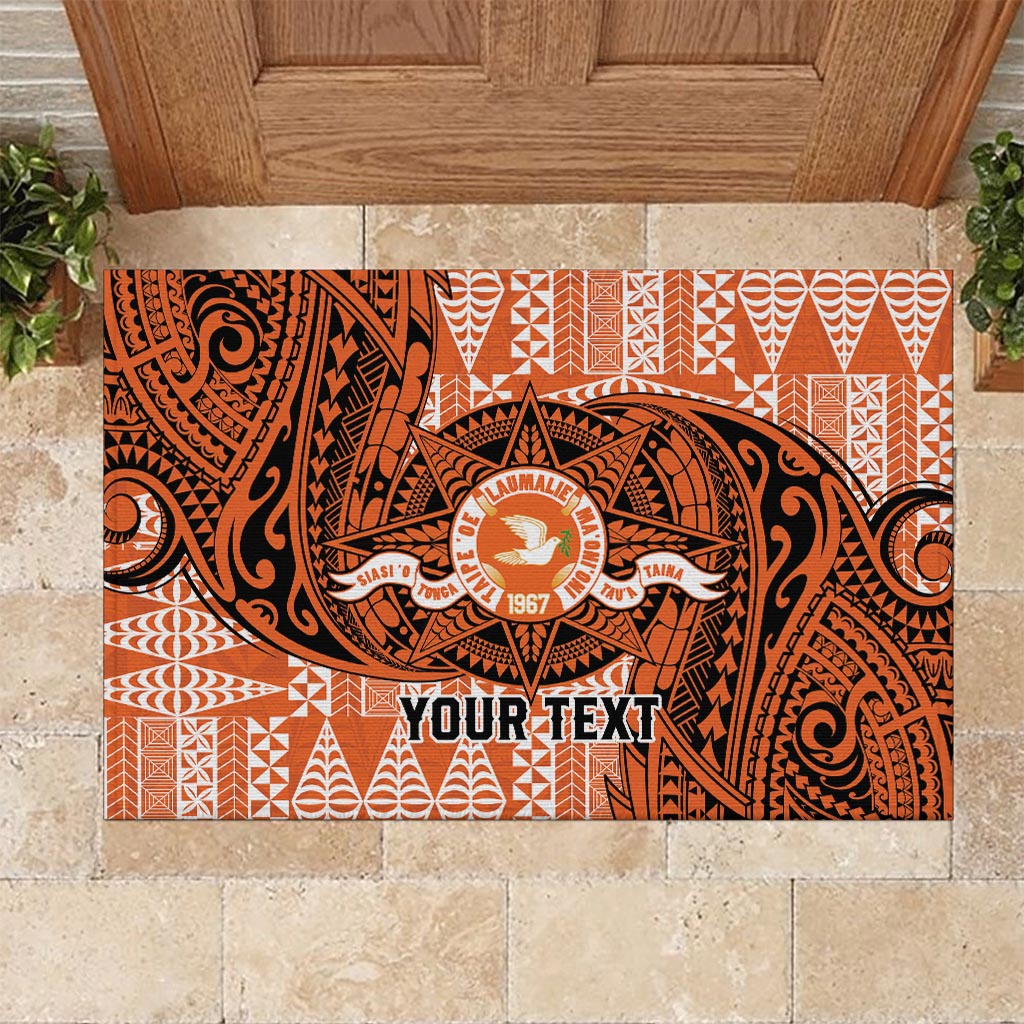 Personalised Tonga Tailulu College Rubber Doormat Since 1967 Special Kupesi Pattern Version 2