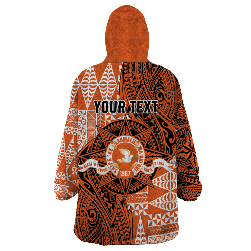 Personalised Tonga Tailulu College Wearable Blanket Hoodie Since 1967 Special Kupesi Pattern Version 2 LT9 - Polynesian Pride