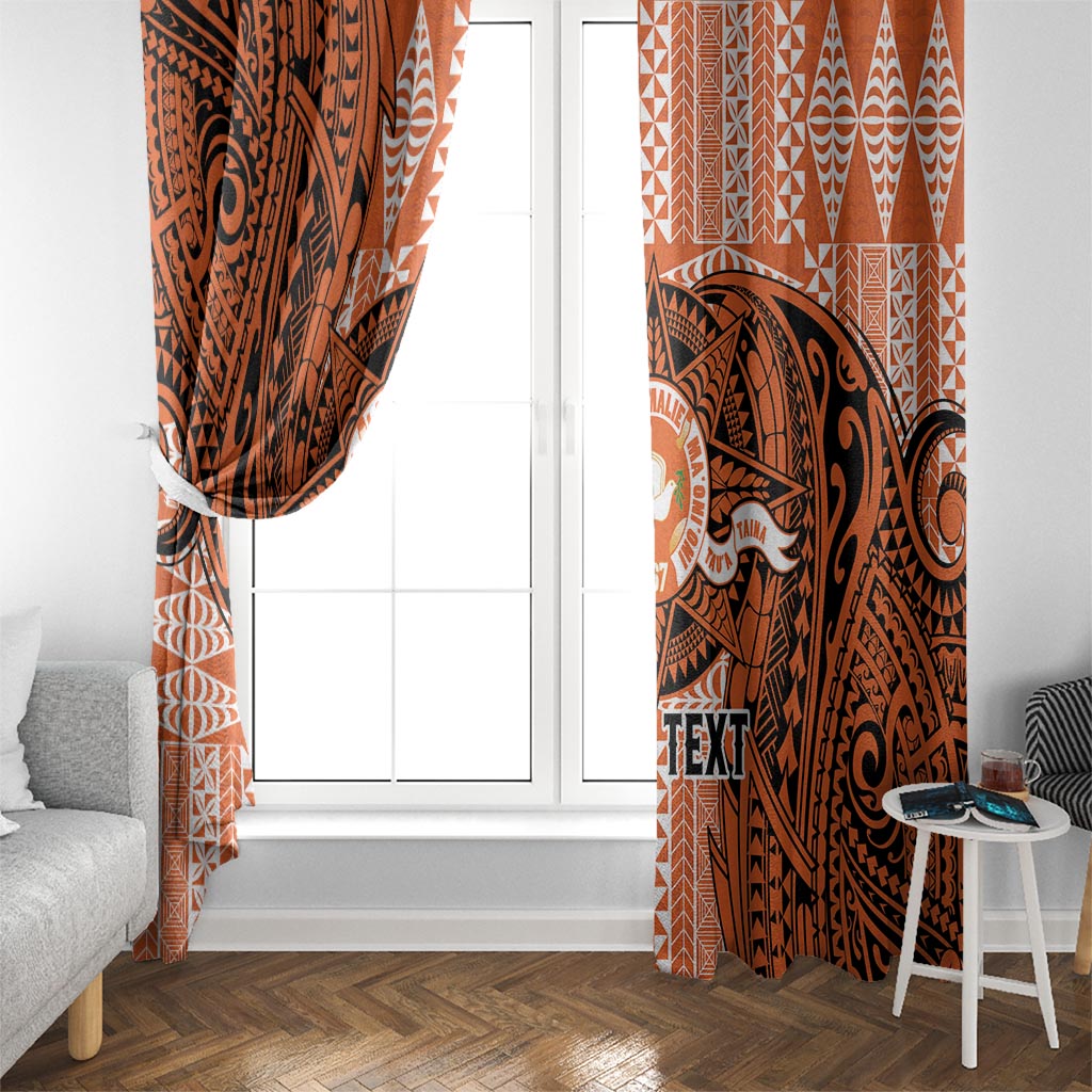 Personalised Tonga Tailulu College Window Curtain Since 1967 Special Kupesi Pattern Version 2