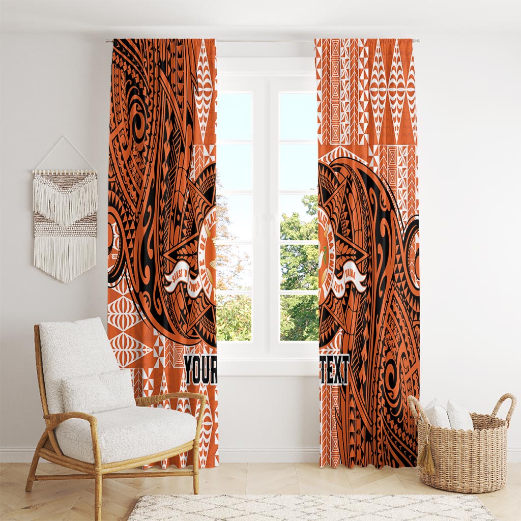 Personalised Tonga Tailulu College Window Curtain Since 1967 Special Kupesi Pattern Version 2