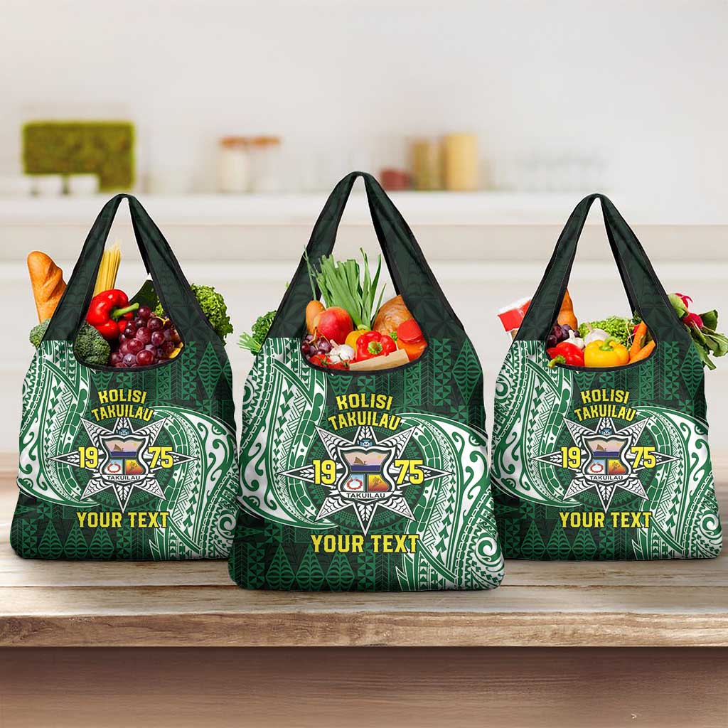 Personalised Tonga Takuilau College Grocery Bag Since 1975 Special Kupesi Pattern