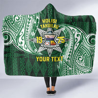 Personalised Tonga Takuilau College Hooded Blanket Since 1975 Special Kupesi Pattern