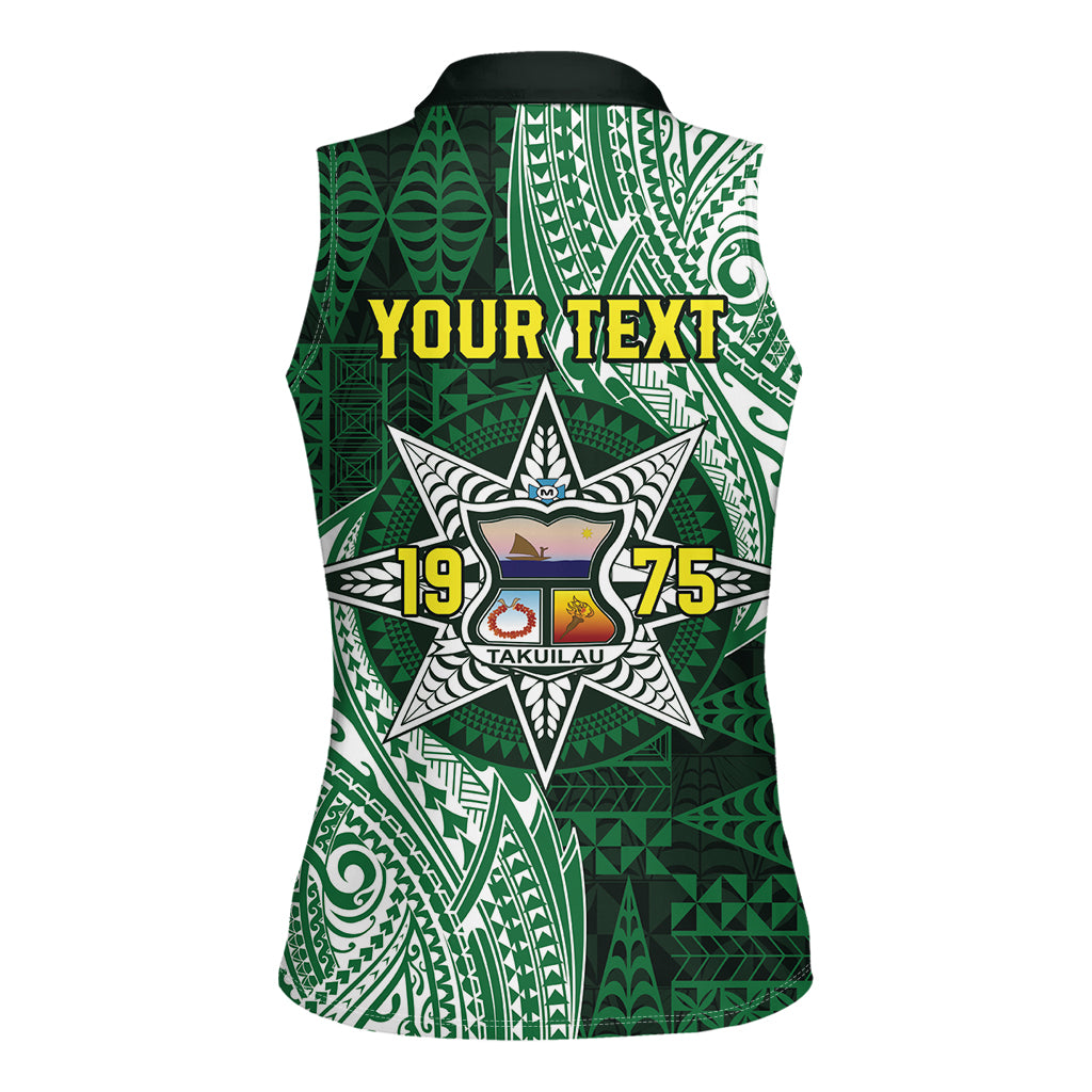 Personalised Tonga Takuilau College Women Sleeveless Polo Shirt Since 1975 Special Kupesi Pattern