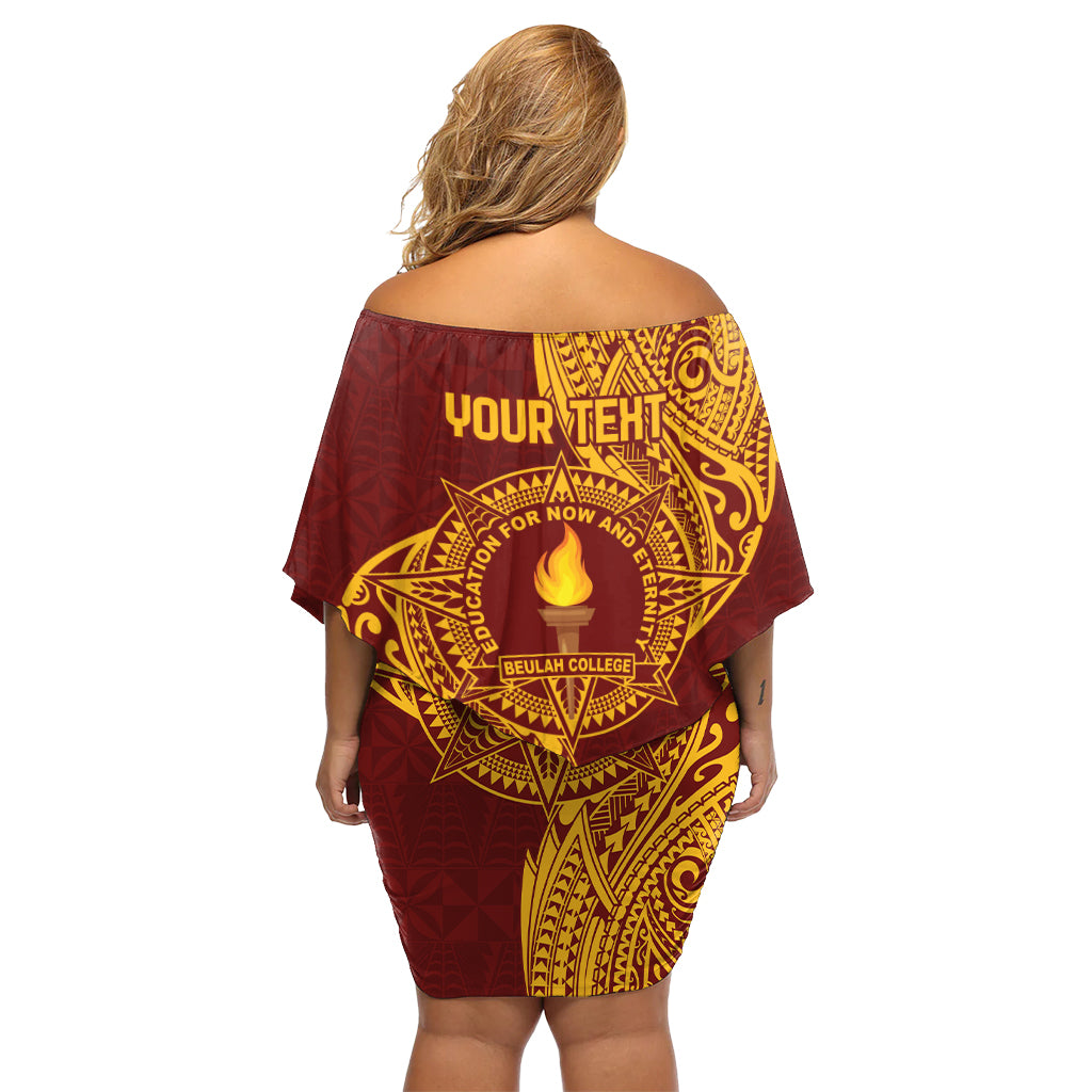 Personalised Tonga Beulah College Off Shoulder Short Dress Since 1938 Special Kupesi Pattern