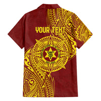 Personalised Tonga High School 77th Anniversary Family Matching Short Sleeve Bodycon Dress and Hawaiian Shirt Special Kupesi Pattern