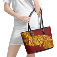 Personalised Tonga High School 77th Anniversary Leather Tote Bag Special Kupesi Pattern