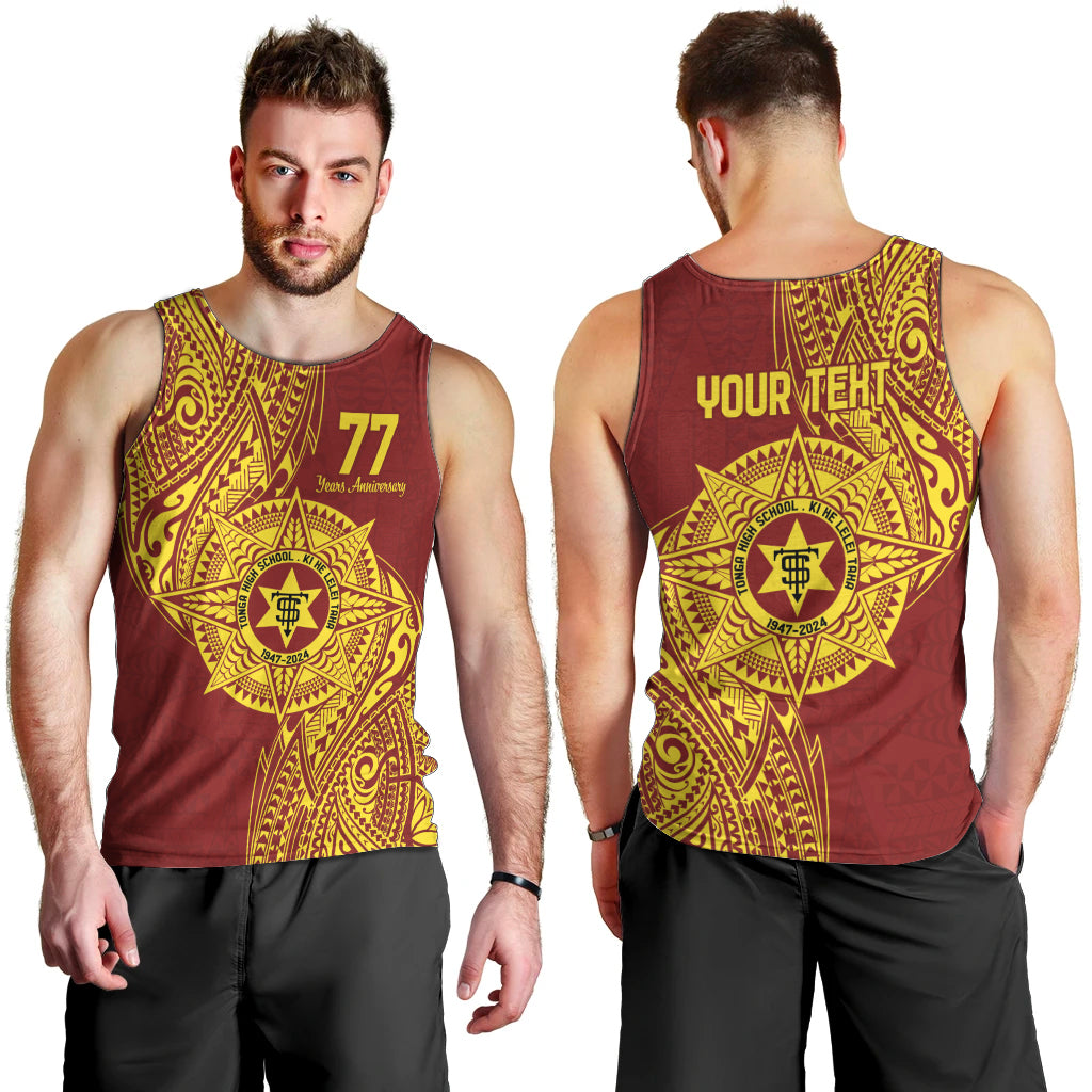 Personalised Tonga High School 77th Anniversary Men Tank Top Special Kupesi Pattern
