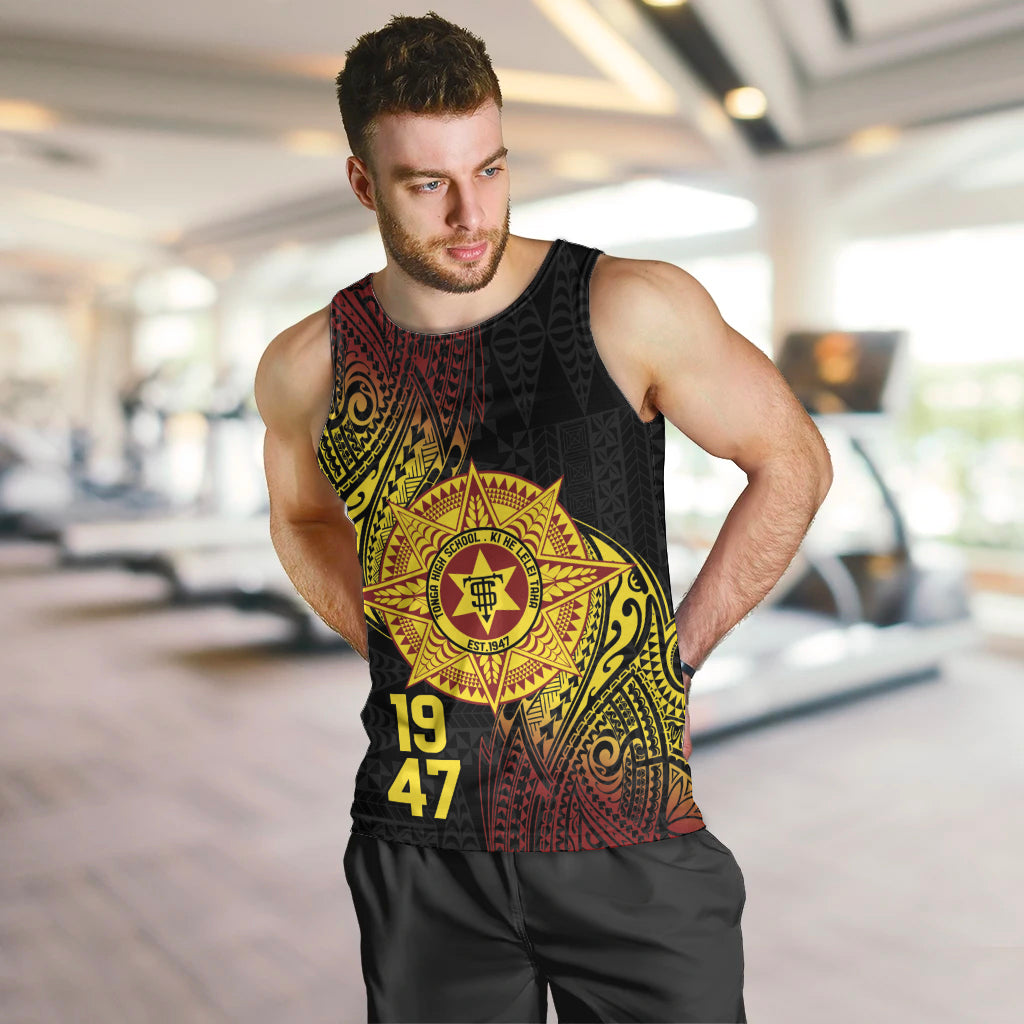 Personalised Tonga High School Men Tank Top Since 1947 Special Kupesi Pattern