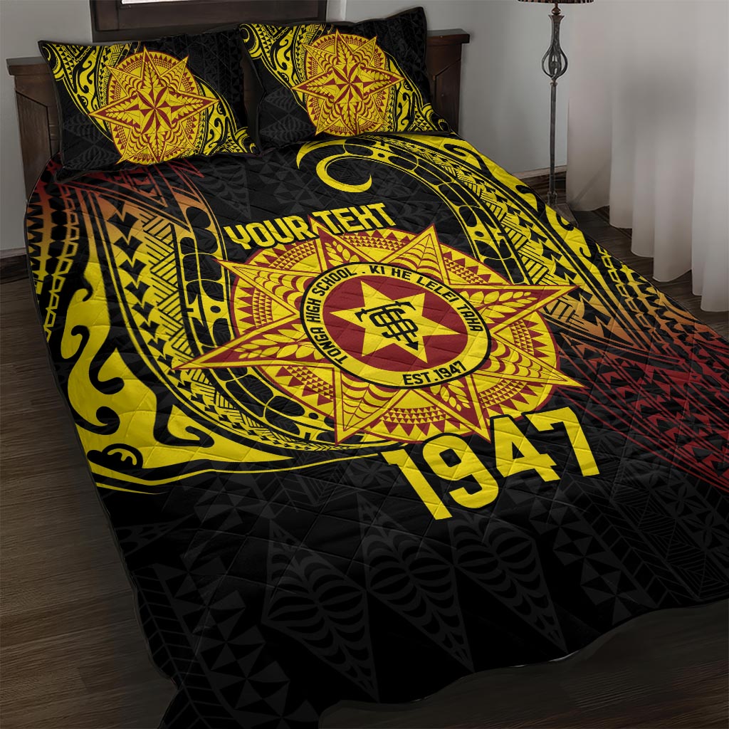 Personalised Tonga High School Quilt Bed Set Since 1947 Special Kupesi Pattern