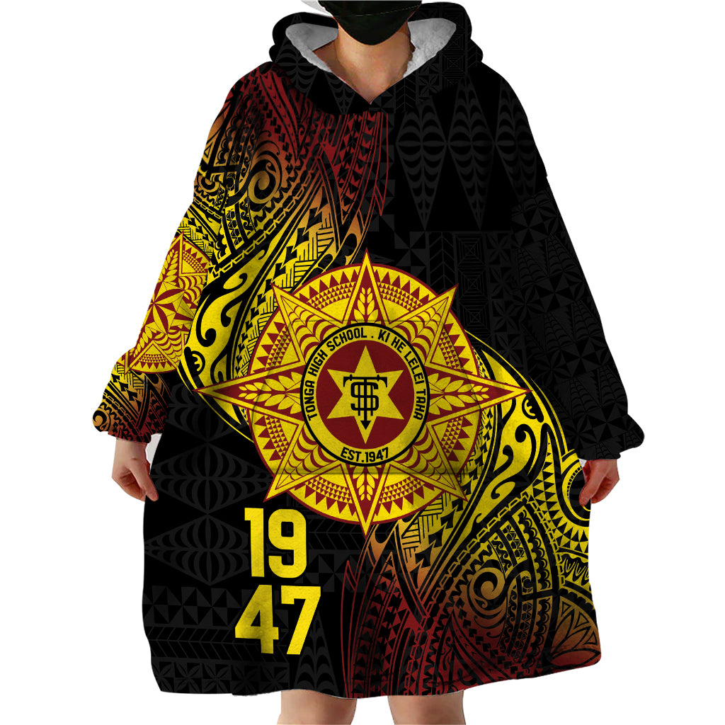 Personalised Tonga High School Wearable Blanket Hoodie Since 1947 Special Kupesi Pattern LT9 - Polynesian Pride