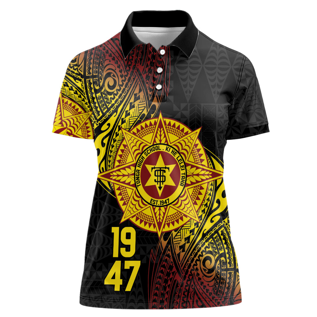 Personalised Tonga High School Women Polo Shirt Since 1947 Special Kupesi Pattern