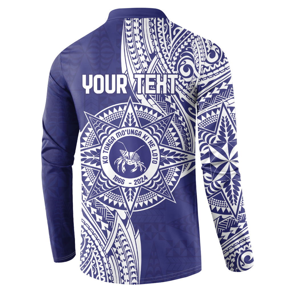 Personalised Tonga Tupou College Tolo 158th Anniversary Button Sweatshirt Special Kupesi Pattern
