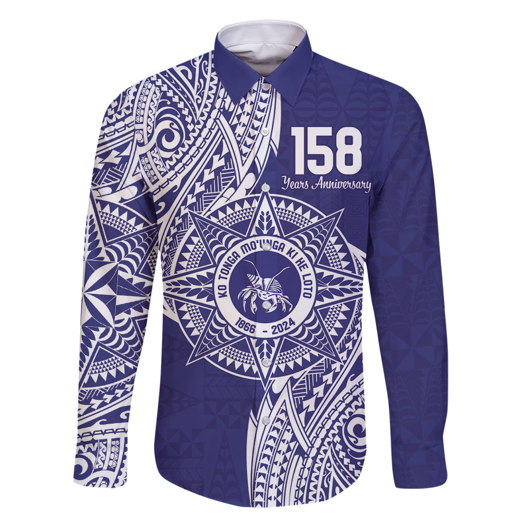 Personalised Tonga Tupou College Tolo 158th Anniversary Family Matching Long Sleeve Bodycon Dress and Hawaiian Shirt Special Kupesi Pattern