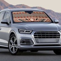 Vintage Bula Fiji Auto Sun Shade Brown Tapa Masi Motif - Polynesian Pride