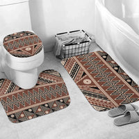Vintage Bula Fiji Bathroom Set Brown Tapa Masi Motif - Polynesian Pride