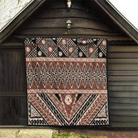 Vintage Bula Fiji Quilt Brown Tapa Masi Motif