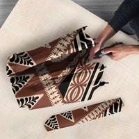 Vintage Bula Fiji Umbrella Brown Tapa Masi Motif - Polynesian Pride