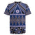 Vintage Bula Fiji Rugby Jersey Prussian Blue Tapa Masi Motif