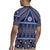 Vintage Bula Fiji Rugby Jersey Prussian Blue Tapa Masi Motif