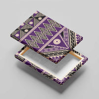 Vintage Bula Fiji Canvas Wall Art Purple Tapa Masi Motif