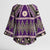Vintage Bula Fiji Kimono Sleeve Blouse Purple Tapa Masi Motif - Polynesian Pride