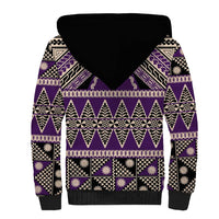 Vintage Bula Fiji Sherpa Hoodie Purple Tapa Masi Motif LT9 - Polynesian Pride