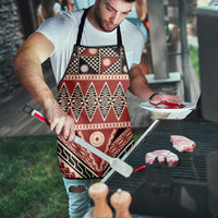 Vintage Bula Fiji Apron Red Tapa Masi Motif - Polynesian Pride