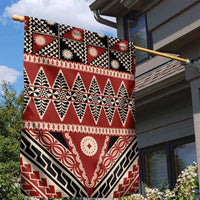 Vintage Bula Fiji Garden Flag Red Tapa Masi Motif